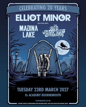 ELLIOT MINOR plus special guests MADINA LAKE and THE RED JUMPSUIT APPARATUS Elliot Minor, Madina Lake, The Red Jumpsuit Apparatus at O2 ACADEMY BOURNEMOUTH on 23 March 2027 gig poster