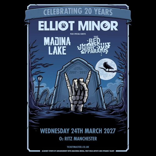 ELLIOT MINOR plus special guests MADINA LAKE & THE RED JUMPSUIT APPARATUS Elliot Minor, Madina Lake, The Red Jumpsuit Apparatus at O2 RITZ on 24 March 2027 gig poster