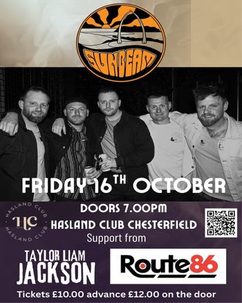 SUNBEAM Route 86, Taylor Liam Jackson at Hasland Club on 16 October 2026 gig poster