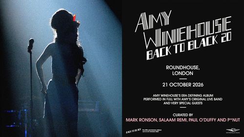 AMY WINEHOUSE BACK TO BLACK 20 Amy Winehouse at Roundhouse on 21 October 2026 gig poster