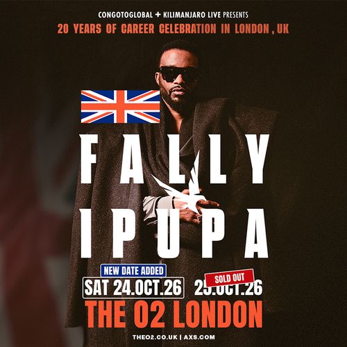 Fally Ipupa - 20 Years of Career Celebration in London, UK Fally Ipupa october 2026 tour poster