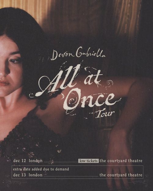Devon Gabriella All at Once Tour Devon Gabriella december 2026 tour poster