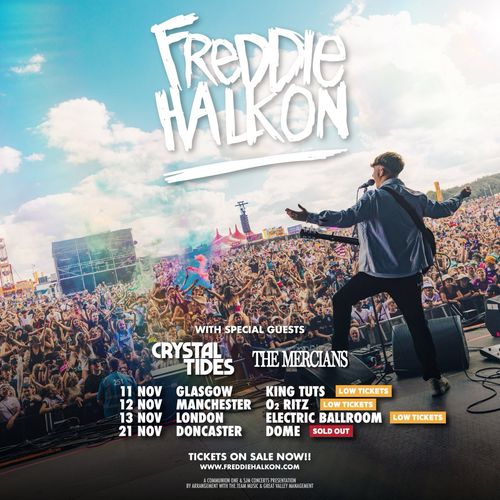 Freddie Halkon Crystal Tides, The Mercians november 2026 tour poster