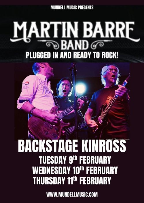 Martin Barre Band - Plugged In and Ready to Rock! MARTIN BARRE BAND february 2026 tour poster