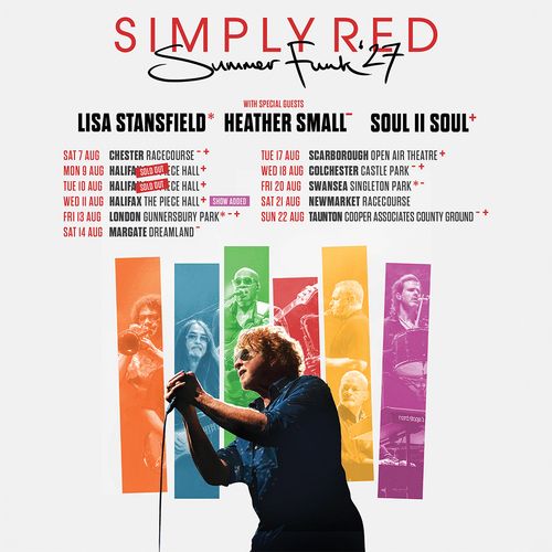 SIMPLY RED Summer Funk 27 Lisa Stansfield, Soul II Soul, Simply Red, Heather Small august 2027 tour poster