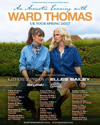 An Acoustic Evening with WARD THOMAS UK TOUR SPRING 2027 Ward Thomas at Connaught on 1 May 2027 gig poster