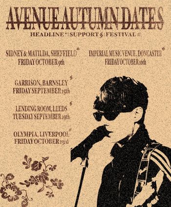 Avenue Autumn Dates Headline * Support $ Festival * Avenue Autumn september 2026 to october 2026 tour poster