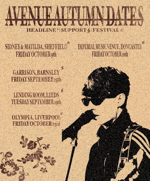 Avenue Autumn Dates Headline * Support $ Festival * Avenue Autumn september 2026 to october 2026 tour poster