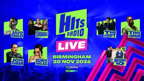 Hits Radio Live Tinie Tempah, The Script, Sugababes, Jason Derulo, Clementine Douglas, John Newman at bp pulse on 20 November 2026 gig poster