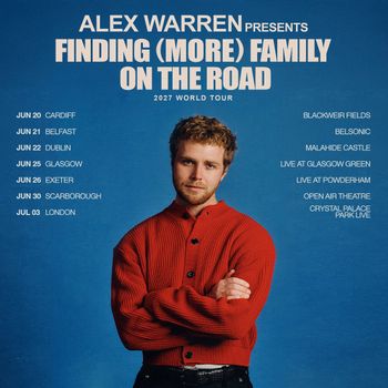Alex Warren Presents Finding (More) Family On The Road 2027 World Tour Kiwi, Alex Warren at Live At Powderham on 26 June 2027 gig poster