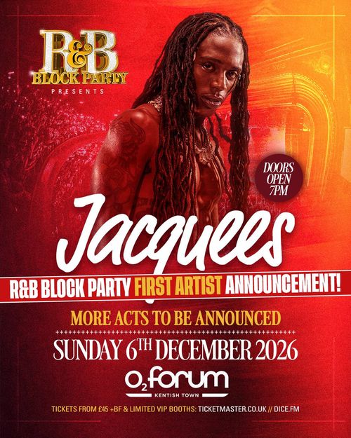 Jacquees at O2 Forum on 6 December 2026 gig poster