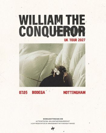 WILLIAM THE CONQUEROR UK TOUR 2027 William The Conqueror at Bodega on 7 May 2027 gig poster