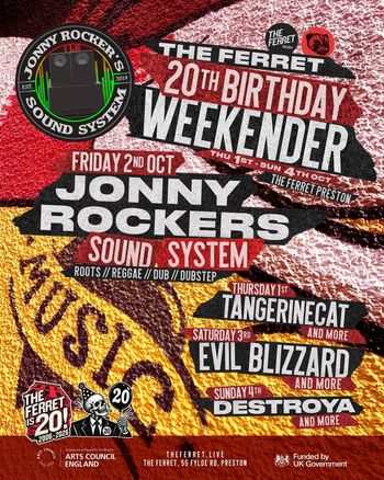 JONNY ROCKER'S SOUND SYSTEM at The Ferret on 2 October 2026 gig poster