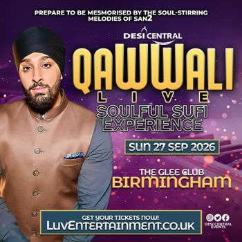 QAWWALI LIVE SOULFUL SUFI EXPERIENCE San2 at The Glee Club on 27 September 2026 gig poster