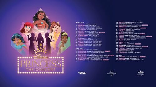 Disney Princess The Concert march 2027 to may 2027 tour poster