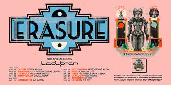 Erasure Radio!! Radio!! Tour Ladatron, Erasure april 2027 to may 2027 tour poster