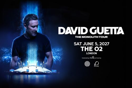 DAVID GUETTA THE MONOLITH TOUR David Guetta at The O2 on 5 June 2027 gig poster