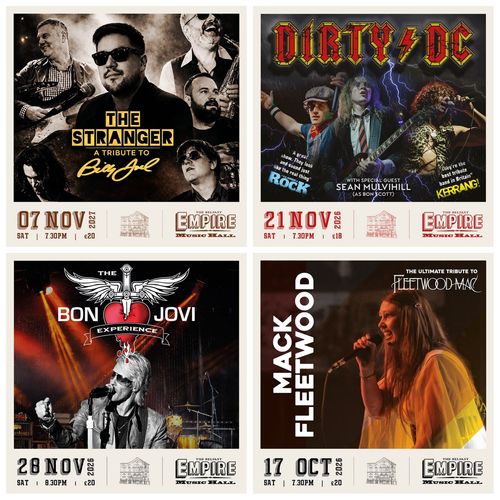Classic Rock tributes all Autumn with all your favourites! MACK FLEETWOOD, Dirty DC, The Bon Jovi Experience, The Stranger october 2026 to november 2026 tour poster