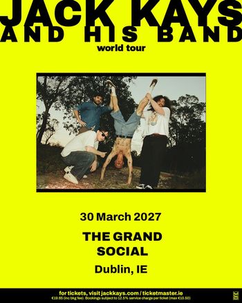 JACK KAYS AND HIS BAND world tour Jack Kays at THE GRAND SOCIAL on 30 March 2027 gig poster