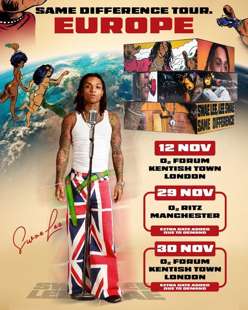 Swae Lee - Same Difference Tour Europe Swae Lee november 2026 tour poster