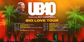 UB40 featuring Ali Campbell - Big Love Tour UB40 featuring Ali Campbell, UB40 featuring Ali Campbell november 2026 to december 2026 tour poster