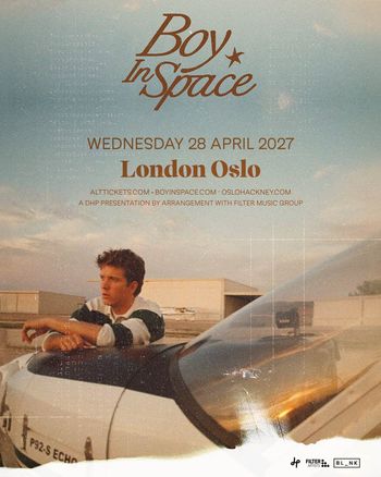 Boy In Space at Oslo on 28 April 2027 gig poster