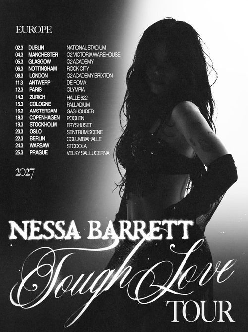 Nessa Barrett Tough Love Tour Nessa Barrett march 2027 tour poster