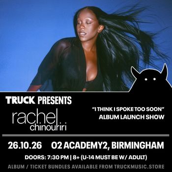 rachel chinouriri - "I THINK I SPOKE TOO SOON" Album Launch Show Rachel Chinouriri at O2 ACADEMY2 on 26 October 2026 gig poster