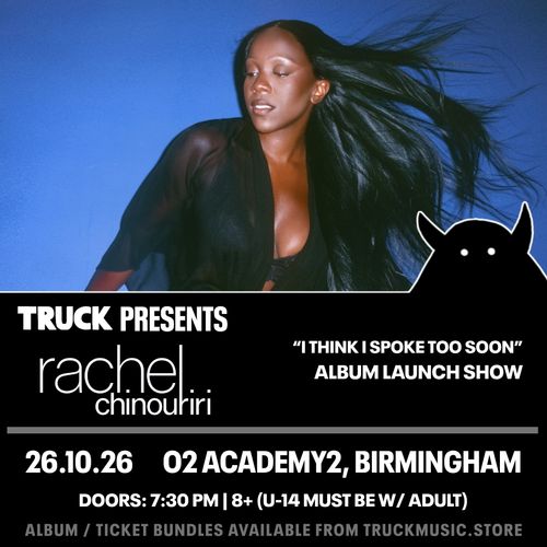rachel chinouriri - "I THINK I SPOKE TOO SOON" Album Launch Show Rachel Chinouriri at O2 ACADEMY2 on 26 October 2026 gig poster