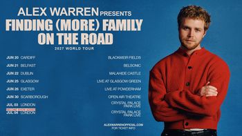 Alex Warren presents Finding (More) Family On The Road 2027 World Tour Alex Warren at Open Air Theatre on 30 June 2027 gig poster