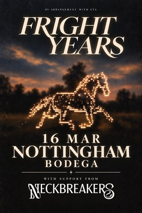 FRIGHT YEARS Neckbreakers at Bodega on 16 March 2027 gig poster