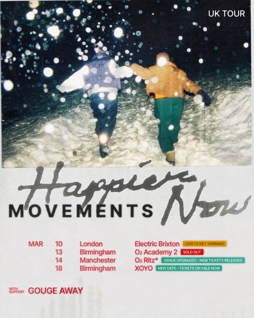 Happier Now MOVEMENTS Movements, GOUCE AWAY march 2026 tour poster