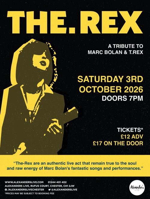 The Rex at Alexander's Live on 3 October 2026 gig poster