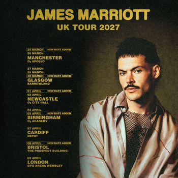 JAMES MARRIOTT UK TOUR 2027 James Marriott at O2 Academy on 5 April 2027 gig poster