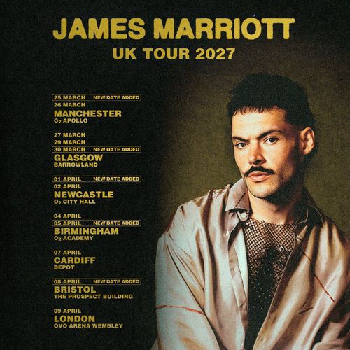 JAMES MARRIOTT UK TOUR 2027 James Marriott march 2027 to april 2027 tour poster