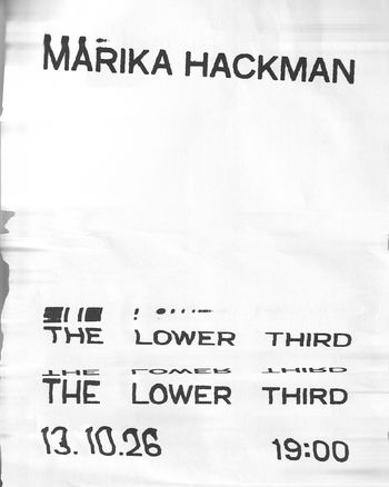 Márika Hackman at The Lower Third on 13 October 2026 gig poster