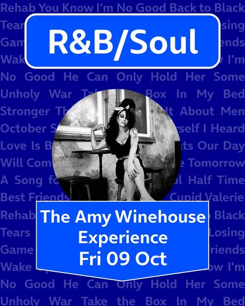 The Amy Winehouse Experience at O2 Academy Islington on 9 October 2026 gig poster