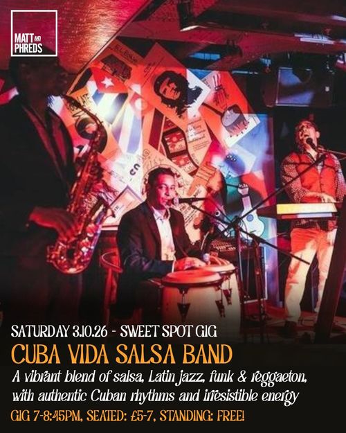 CUBA VIDA SALSA BAND at Matt and Phreds on 3 October 2026 gig poster