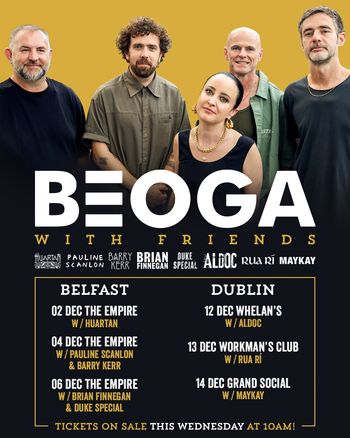 Beoga with Friends Beoga, ALDOC, Maykay, Rua Rí, Duke Special, Barry Kerr, Brian Finnegan, Pauline Scanlon, Huartan december 2026 tour poster