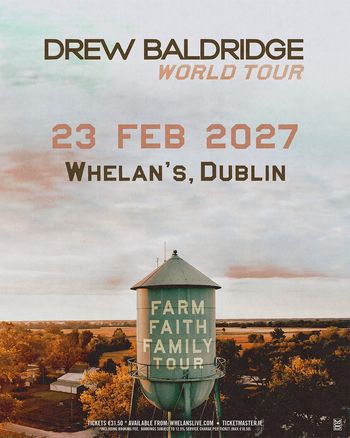 Drew Baldridge World Tour Drew Baldridge at Whelan's on 23 February 2027 gig poster