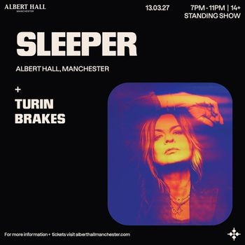 SLEEPER Turin Brakes at ALBERT HALL on 13 March 2027 gig poster