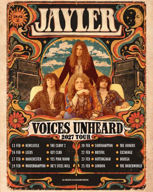 JAYLER - Voices Unheard 2027 Tour Jayler february 2027 tour poster