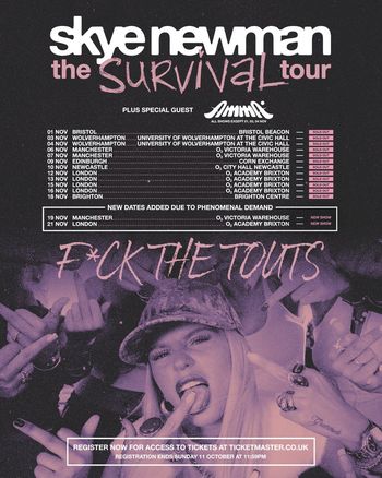 skye newman the SURVIVAL tour Skye Newman, Ammani november 2026 tour poster