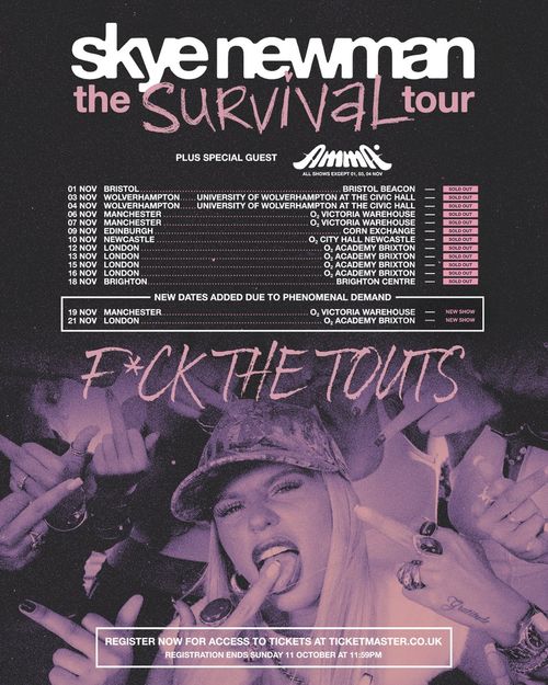 skye newman the SURVIVAL tour Skye Newman, Ammani november 2026 tour poster