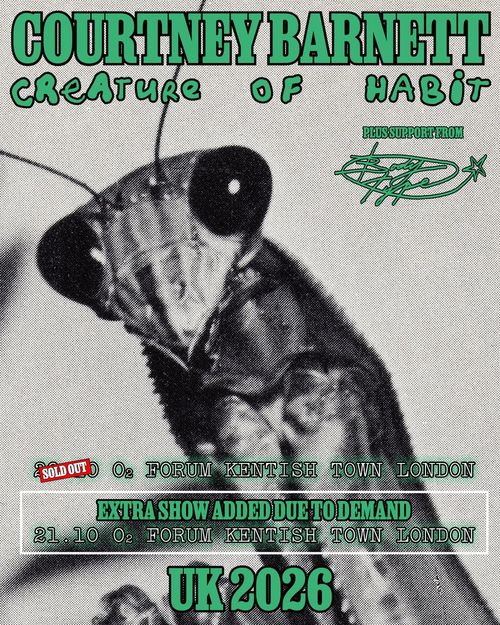 COURTNEY BARNETT CREATURE OF HABIT UK 2026 Courtney Barnett, Body Type october 2026 tour poster