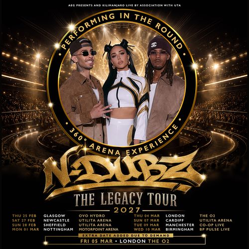 N-Dubz - The Legacy Tour 2027 N-Dubz february 2027 to march 2027 tour poster