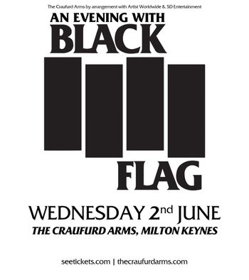 AN EVENING WITH BLACK FLAG Black Flag at THE CRAUFURD ARMS on 2 June 2027 gig poster