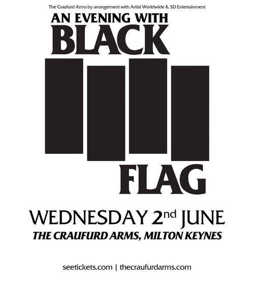 AN EVENING WITH BLACK FLAG Black Flag at THE CRAUFURD ARMS on 2 June 2027 gig poster