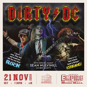 DIRTY DC Sean Mulvihill at Empire Music Hall on 21 November 2026 gig poster