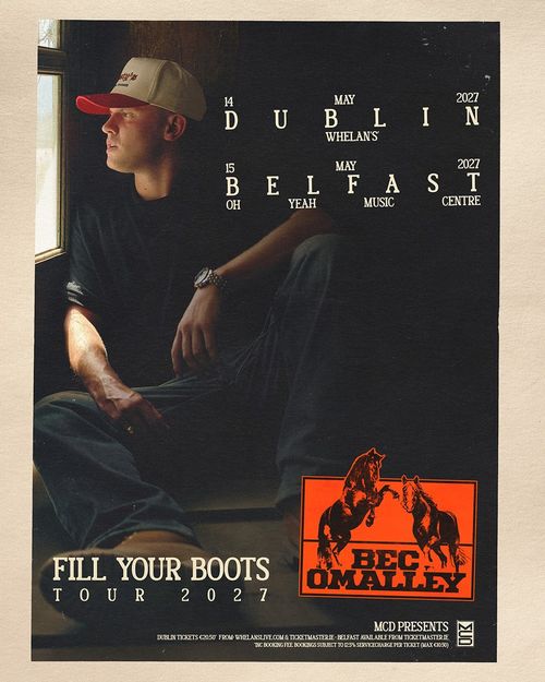 Bec O'Malley - Fill Your Boots Tour 2027 Bec O'Malley may 2027 tour poster